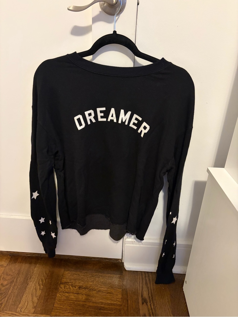Spiritual Gangster Black "Dreamer" Long-Sleeve Sweatshirt with Star Sleeves